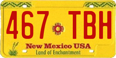 NM license plate 467TBH
