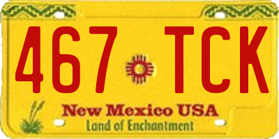 NM license plate 467TCK