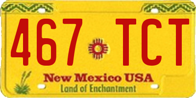 NM license plate 467TCT