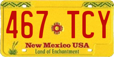 NM license plate 467TCY