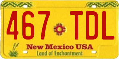 NM license plate 467TDL