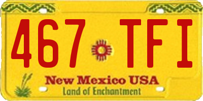 NM license plate 467TFI
