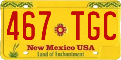 NM license plate 467TGC