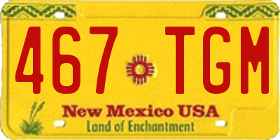 NM license plate 467TGM