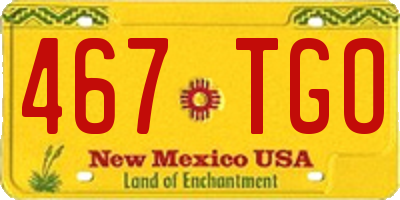 NM license plate 467TGO