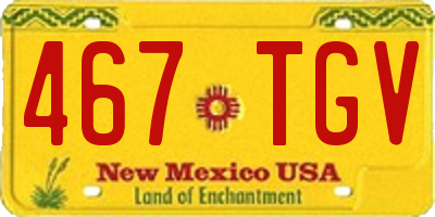 NM license plate 467TGV