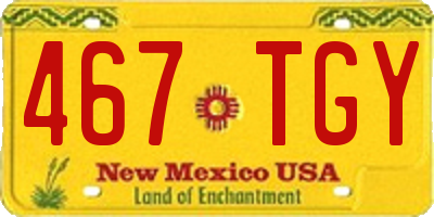 NM license plate 467TGY
