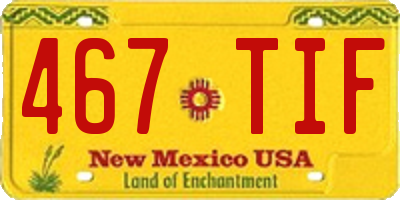 NM license plate 467TIF