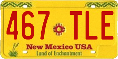 NM license plate 467TLE