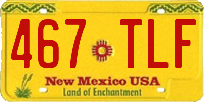 NM license plate 467TLF