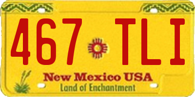 NM license plate 467TLI