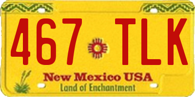 NM license plate 467TLK
