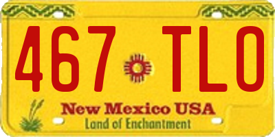 NM license plate 467TLO