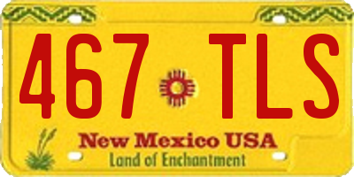 NM license plate 467TLS
