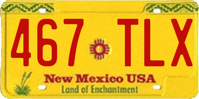 NM license plate 467TLX