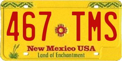 NM license plate 467TMS