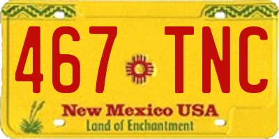 NM license plate 467TNC