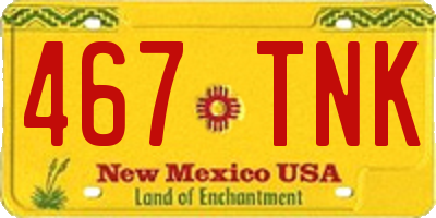 NM license plate 467TNK
