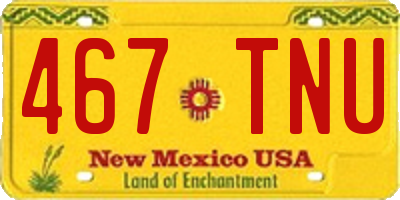 NM license plate 467TNU