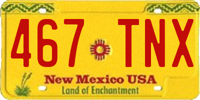 NM license plate 467TNX
