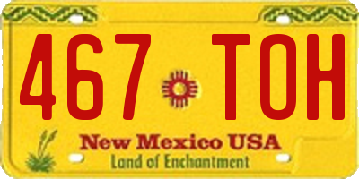 NM license plate 467TOH