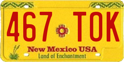 NM license plate 467TOK