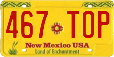 NM license plate 467TOP