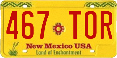 NM license plate 467TOR