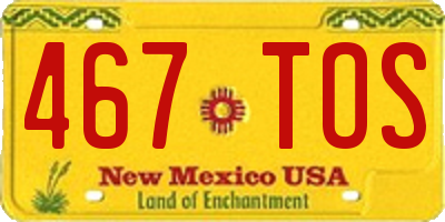 NM license plate 467TOS