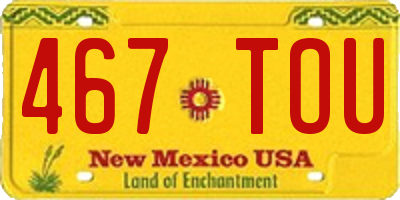 NM license plate 467TOU