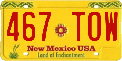 NM license plate 467TOW