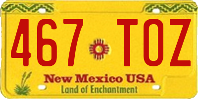 NM license plate 467TOZ