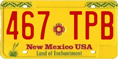 NM license plate 467TPB