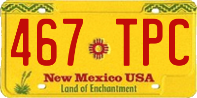 NM license plate 467TPC