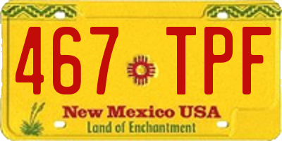 NM license plate 467TPF