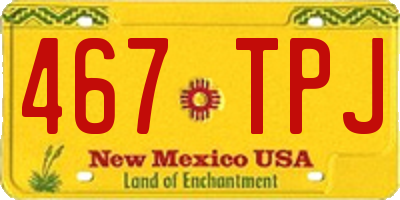 NM license plate 467TPJ