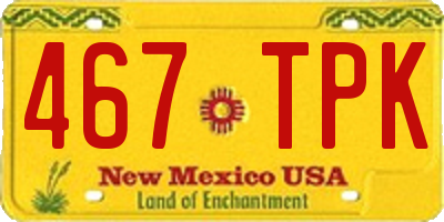 NM license plate 467TPK