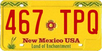 NM license plate 467TPQ