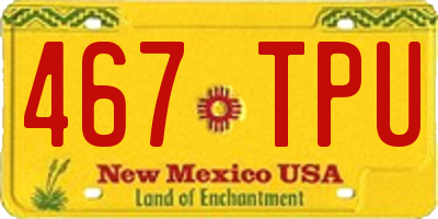NM license plate 467TPU
