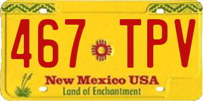 NM license plate 467TPV