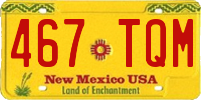 NM license plate 467TQM