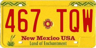 NM license plate 467TQW