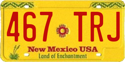 NM license plate 467TRJ