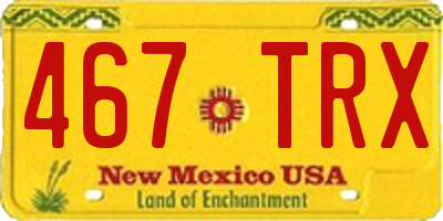 NM license plate 467TRX