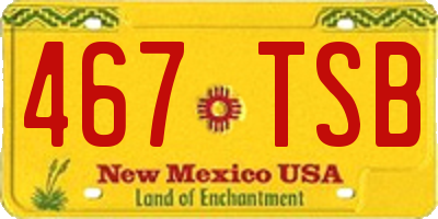 NM license plate 467TSB