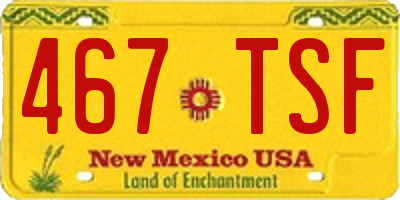 NM license plate 467TSF