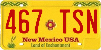 NM license plate 467TSN