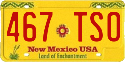NM license plate 467TSO