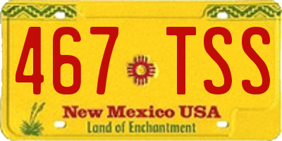 NM license plate 467TSS