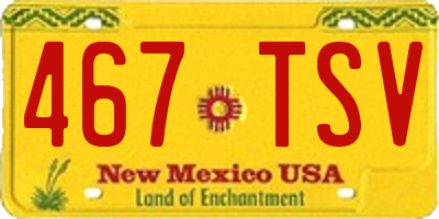 NM license plate 467TSV